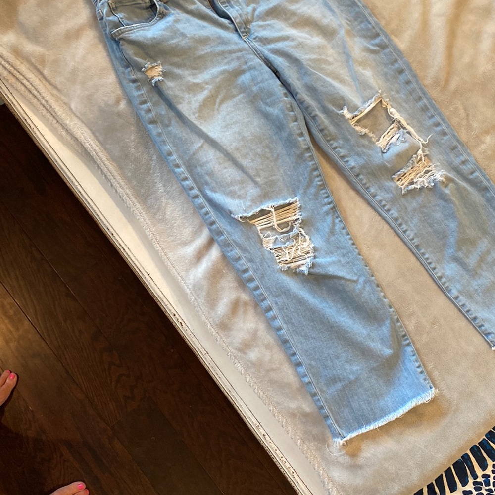 Joes high rise straight crop light wash jeans